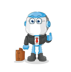 humanoid robot office worker mascot. cartoon vector