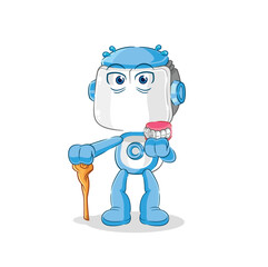 humanoid robot white haired old man. character vector