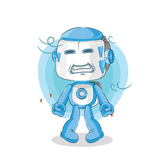 humanoid robot cold illustration. character vector