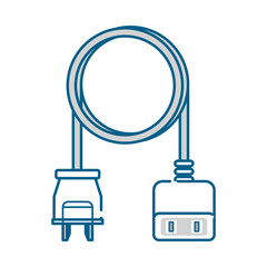 シンプルな1口延長コードのイラスト