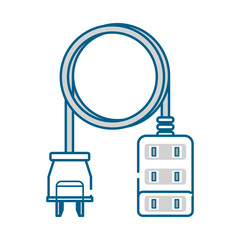 シンプルな3口延長コードのイラスト