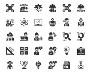 Stem Education Icon Vector Illustration, Education, Science, Technology, Engineering, Mathematics