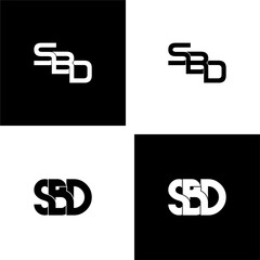 sbd letter initial monogram logo design set