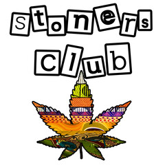 Stoners Club Purple Marijuana Leaf