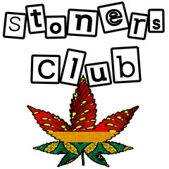 Stoners Club Purple Marijuana Leaf