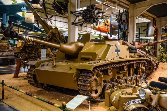 SINSHEIM, GERMANY - MAI 2022: military sand Sturmgeschutz StuG III 3 assault gun