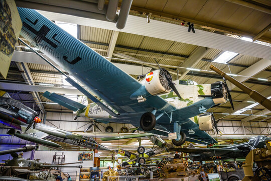 SINSHEIM, GERMANY - MAI 2022: transport medium bomber aircraft Junkers JU 52 3m