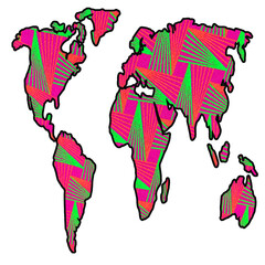 Retro Funky World Map