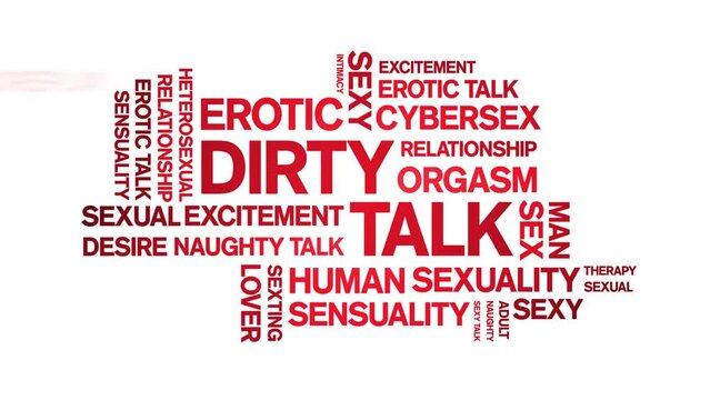 Dirty Talk animated tag word cloud;text design animation kinetic typography seamless loop.