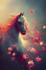 Obraz na płótnie Canvas High quality colorful horse illustration.