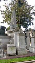 Fototapeta premium Grave markers in Recoleta Cemetery in Buenos Aires, Argentina