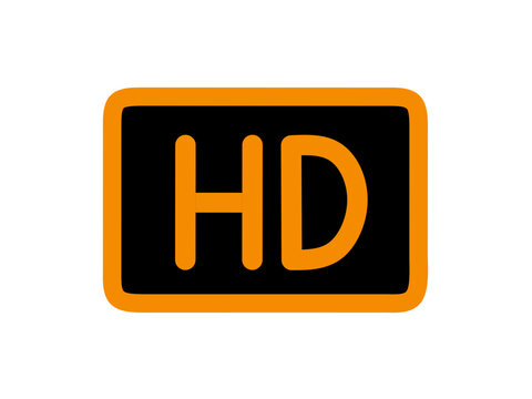 HD / high definition video image resolution icon vector. HD label