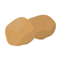 Vector illustration of potatoes with white background.