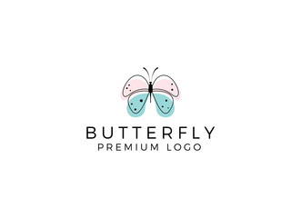 Butterfly logo. Luxury line logotype design. Universal premium butterfly symbol logotype.