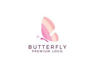 Butterfly logo. Luxury line logotype design. Universal premium butterfly symbol logotype.