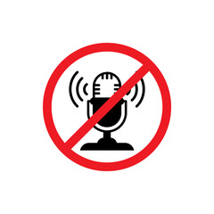 No microphone. Mute or silent sign isolated on white background. Vector illustration