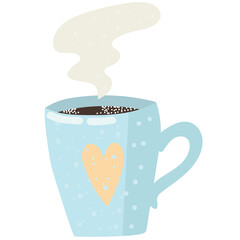 A mug of hot tea or coffee. Hot drink.