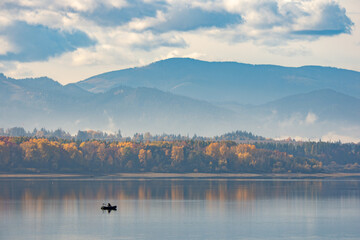 lake in mountains, Liptovsk&aacute; Mara, Liptov, Slovakia