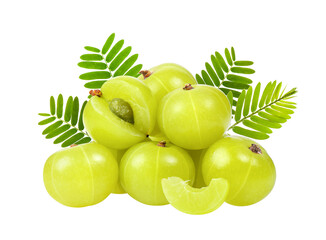 Indian gooseberry isolated on transparent png - obrazy, fototapety, plakaty