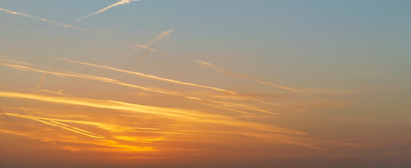 Replacement sky - sunrise with streaky clouds