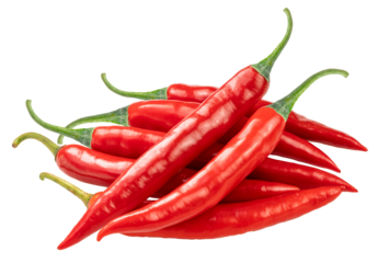 Closeup fresh peppers chili on white, korean Red peppers chili on white background PNG File