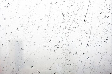 Abstract of water droplets on mirror with city background in raining day