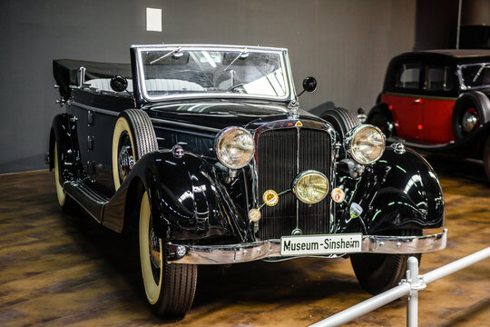 SINSHEIM, GERMANY - MAI 2022: black gray Maybach SW 38 1939 cabr