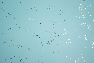 confetti on the blue background