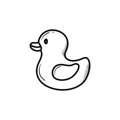 toy duck for small children hand-drawn in doodle style