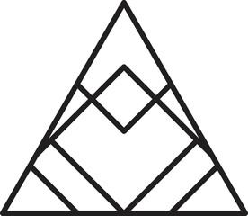 Abstract pyramid triangle logo illustration in trendy and minimal style