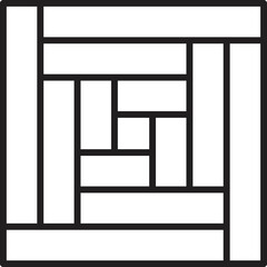 Abstract square line logo illustration in trendy and minimal style