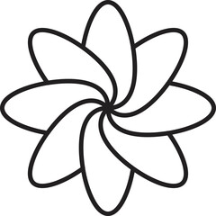 Abstract eight petal flower logo illustration in trendy and minimal style