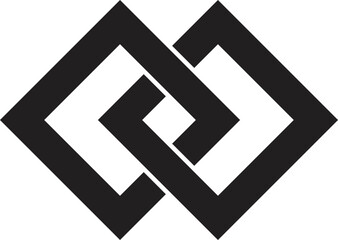 Abstract crossed square logo illustration in trendy and minimal style