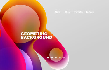 Abstract liquid background for your landing page design. Web page for website or mobile app wallpaper