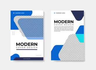 Corporate modern cover design template with blue color combination