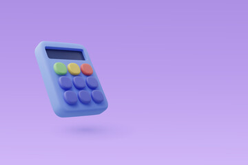 Vector Illustration of 3D Realistic calculator icon isolated. Education, Business and Finance Concept.