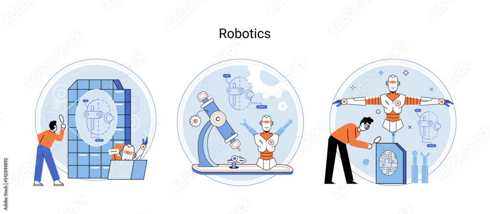 Aufkleber robotics scientific and technical, metaphor production and application of robots. programmable mecha