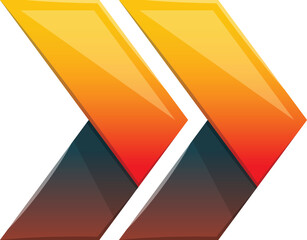 Abstract play button logo illustration in trendy and minimal style