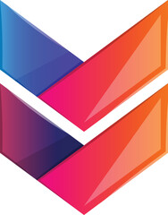 Abstract folding logo illustration in trendy and minimal style