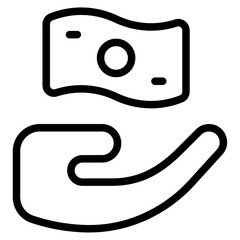 refund line icon black color