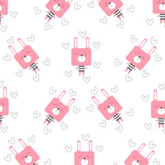 Cute animal cartoon pattern suitable for wallpaper