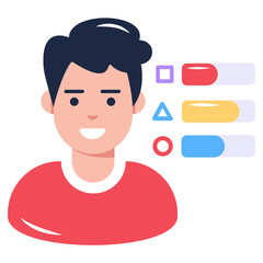 A flat icon design of business presentation 