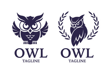 Fototapeta premium Owl bird logo, education owl, wise owl logo design