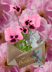 Beautiful happy birthday card. For adults and children