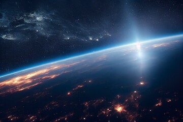 Obraz na płótnie Canvas Earth planet in deep space. Outer dark space wallpaper 