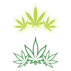 Fototapeta na wymiar cannabis logo and marijuana leaf icon vector