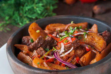stew with vegetables and mushrooms