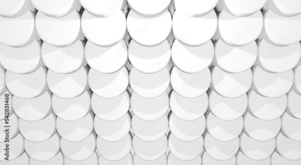 Poster 3d illustration of white background isolated on white color background. white array cylinder backgro