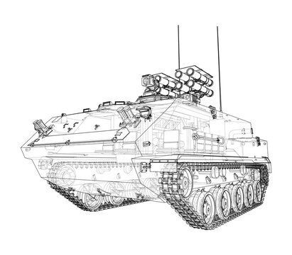 black and white tank outline clip art preview