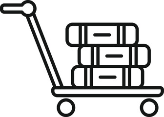 Baggage cart icon outline vector. Ground support. Cargo truck